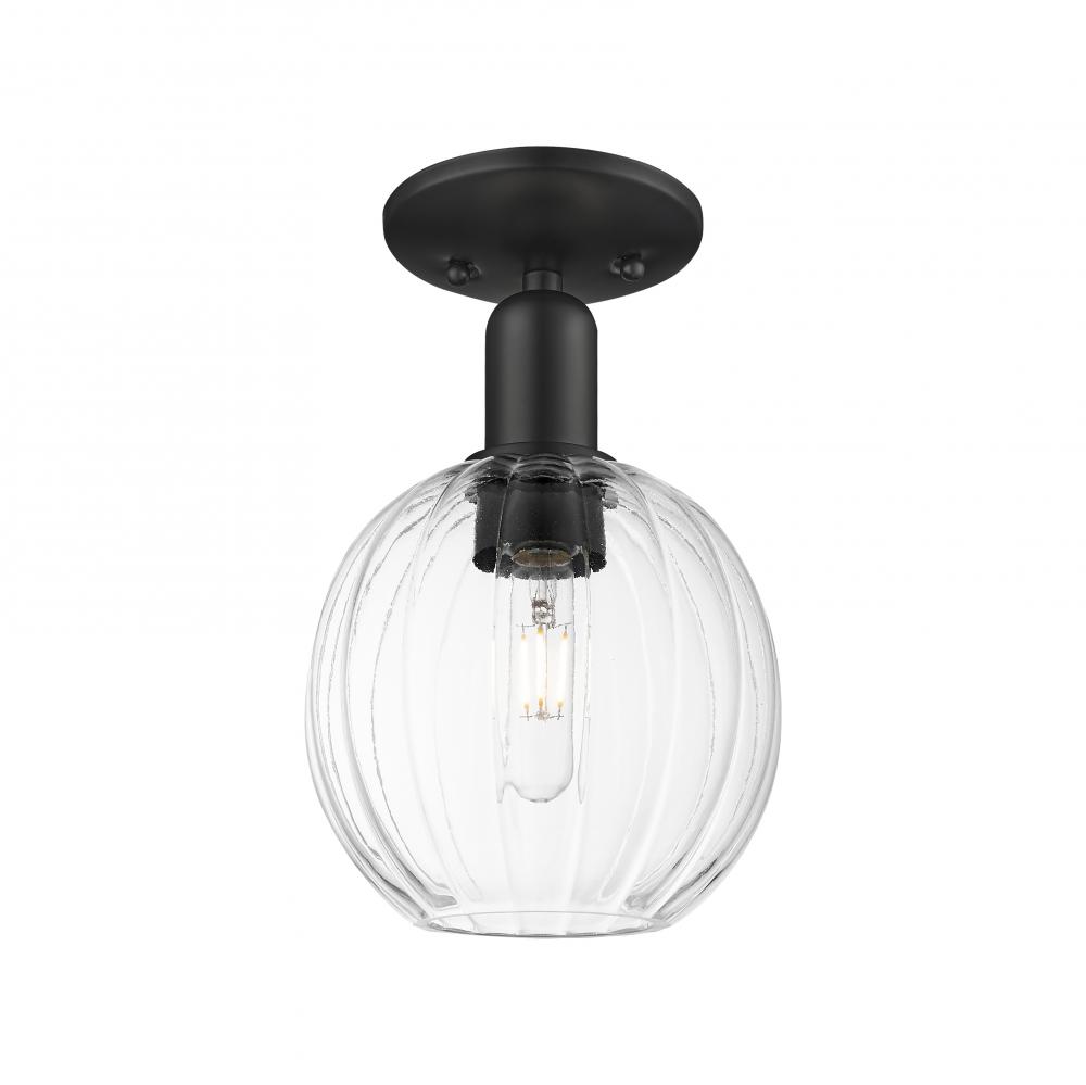 Preston Globe - 1 Light - 6 inch - Matte Black - Semi-Flush Mount