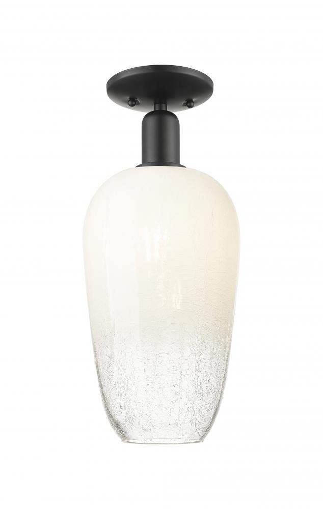 Brookhaven Flute - 1 Light - 6 inch - Matte Black - Semi-Flush Mount