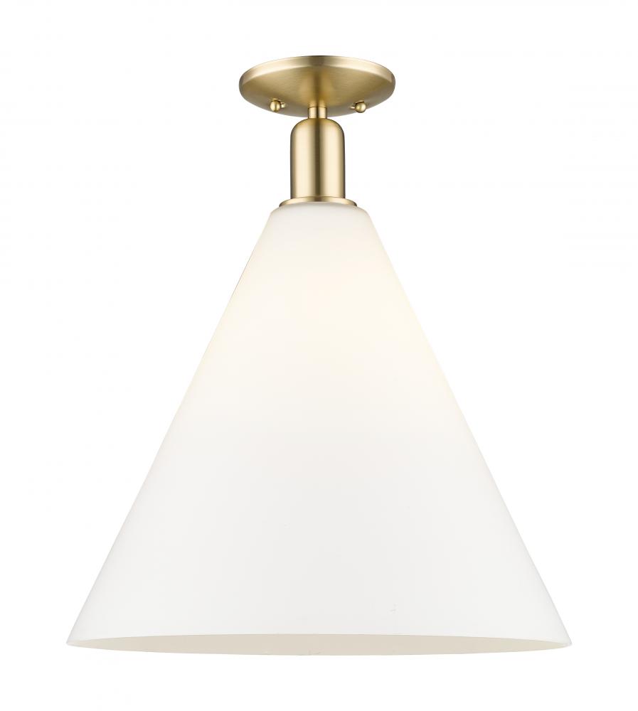 Berkshire Glass - 1 Light - 16 inch - Champagne Bronze - Semi-Flush Mount