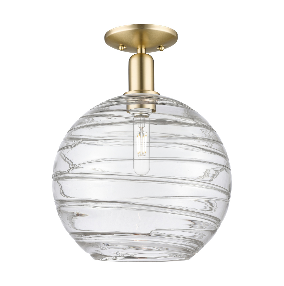 Athens Deco Swirl - 1 Light - 12 inch - Polished Chrome - Semi-Flush Mount