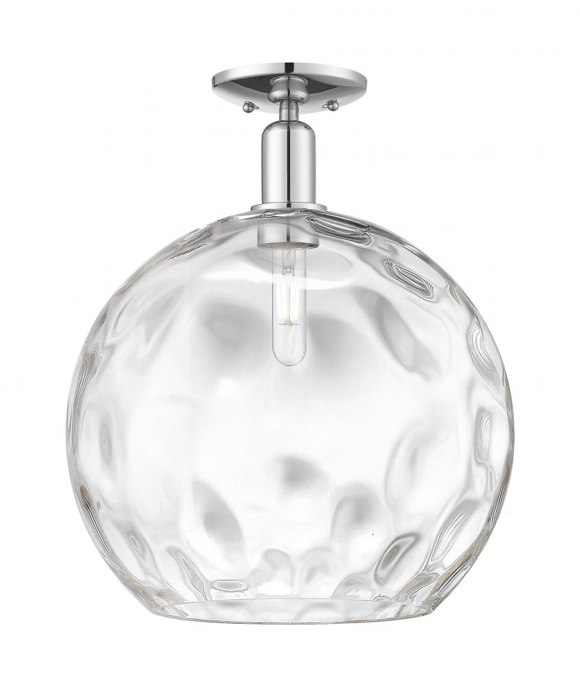 Athens Water Glass - 1 Light - 13 inch - Polished Chrome - Semi-Flush Mount