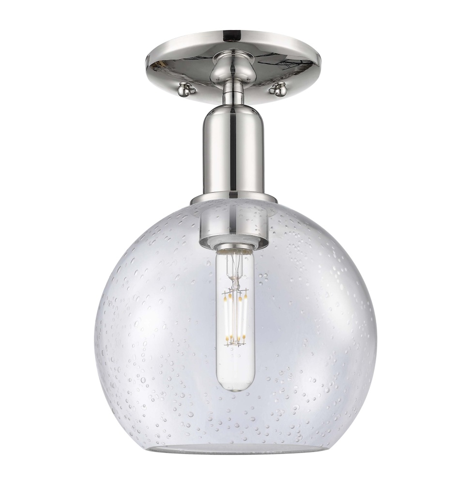 Athens - 1 Light - 8 inch - Polished Nickel - Semi-Flush Mount