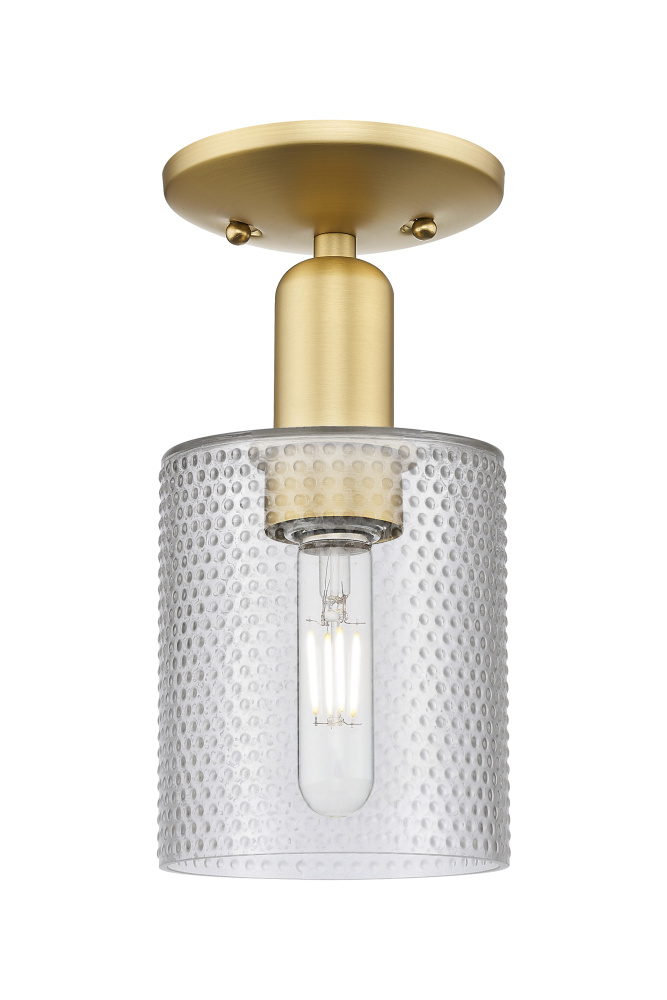 Cobbleskill - 1 Light - 5 inch - Satin Gold - Semi-Flush Mount