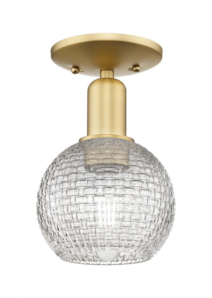 Athens - 1 Light - 6 inch - Satin Gold - Semi-Flush Mount