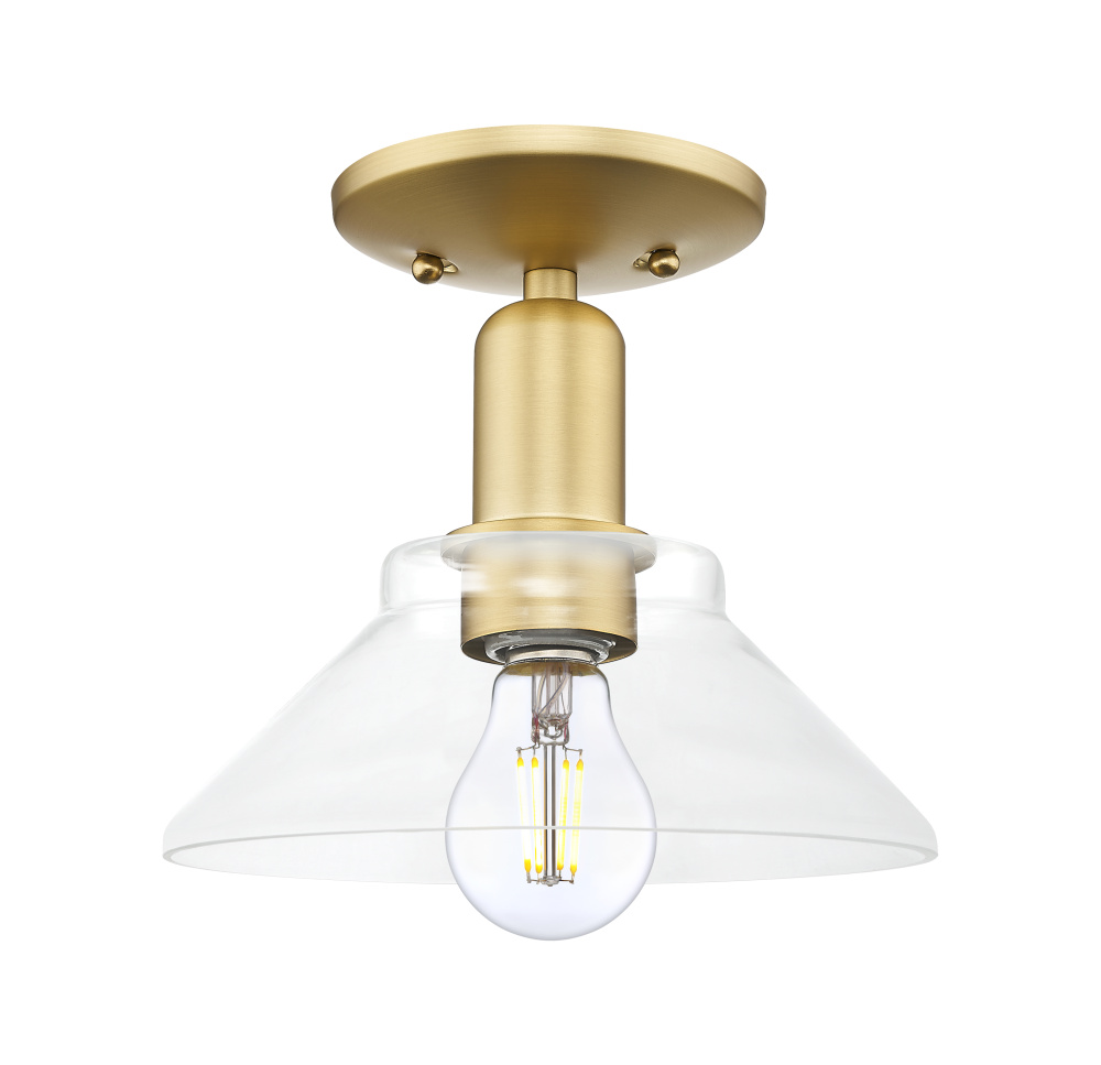 Orwell - 1 Light - 8 inch - Satin Gold - Semi-Flush Mount