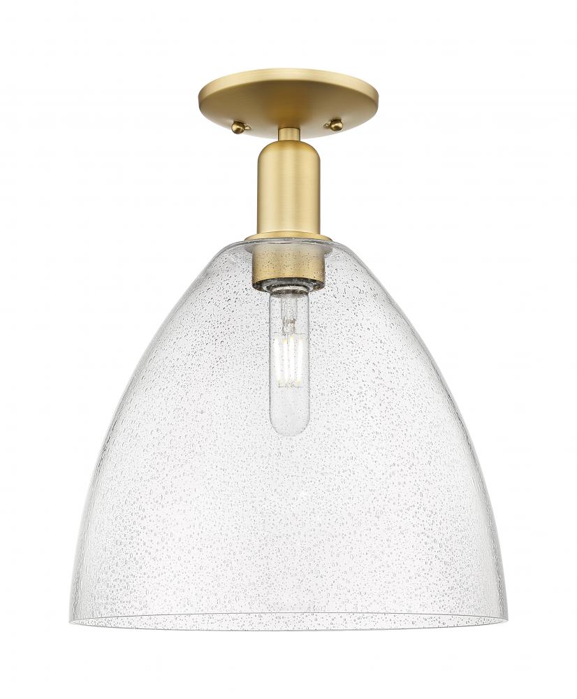 Bristol - 1 Light - 12 inch - Satin Gold - Semi-Flush Mount