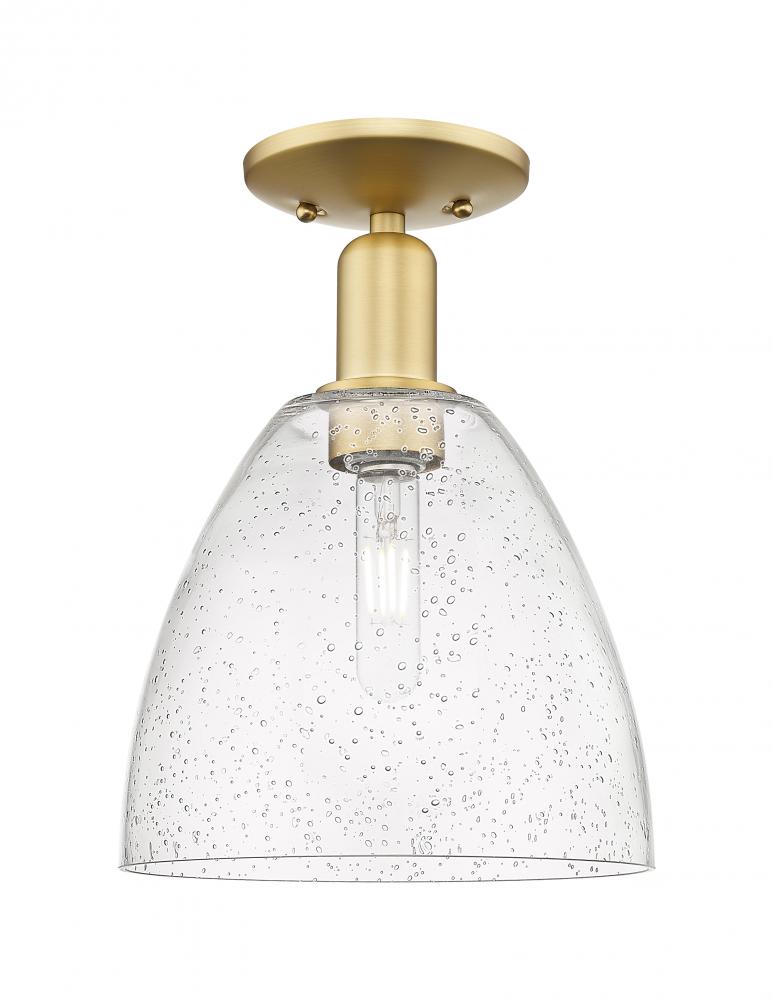 Bristol - 1 Light - 9 inch - Satin Gold - Semi-Flush Mount