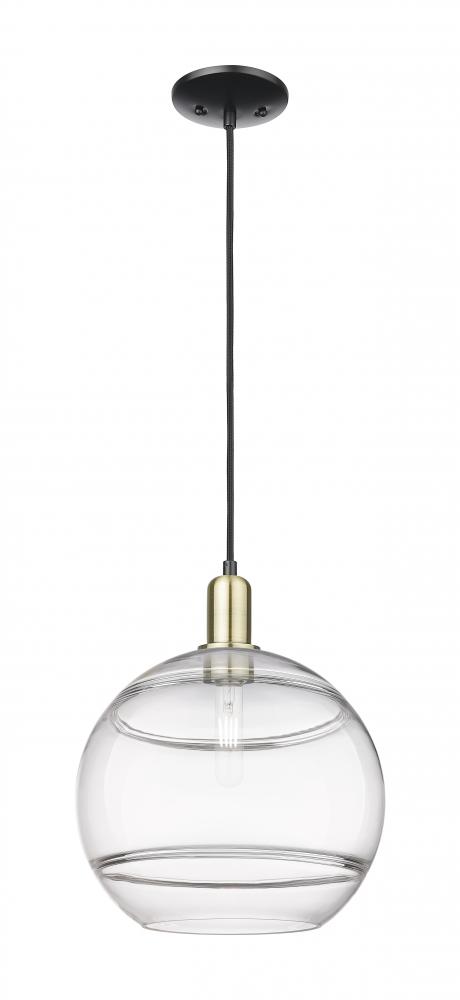 Rochester - 1 Light - 12 inch - Black Antique Brass - Cord hung - Mini Pendant