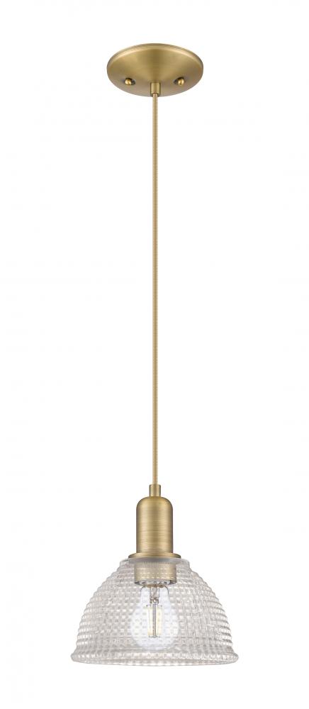 Arietta - 1 Light - 8 inch - Brushed Brass - Cord hung - Mini Pendant