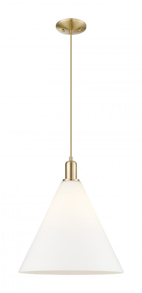 Berkshire Glass - 1 Light - 16 inch - Champagne Bronze - Cord hung - Mini Pendant