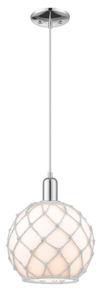 Farmhouse Rope - 1 Light - 10 inch - Polished Chrome - Cord hung - Mini Pendant