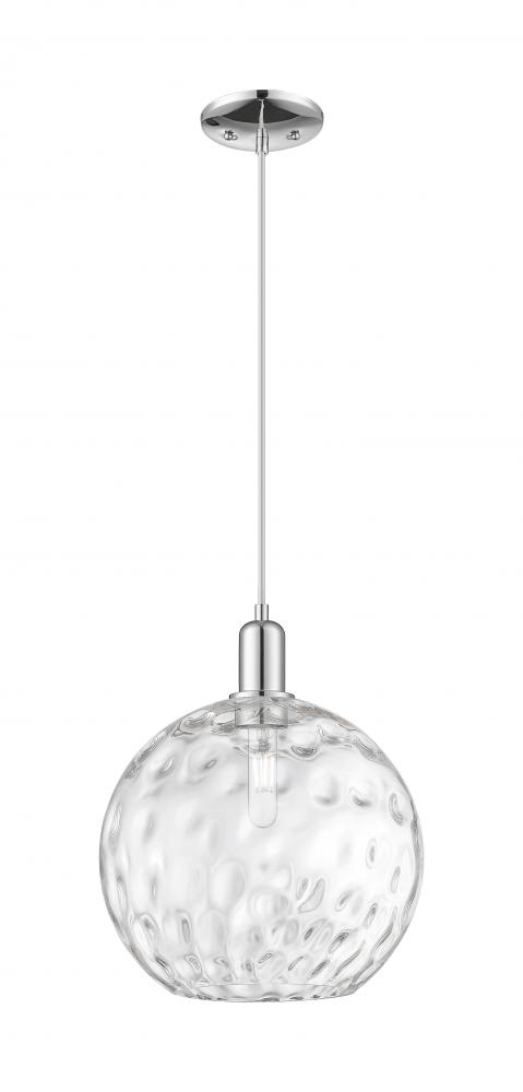 Athens Water Glass - 1 Light - 12 inch - Polished Chrome - Cord hung - Mini Pendant