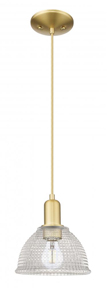 Arietta - 1 Light - 8 inch - Satin Gold - Cord hung - Mini Pendant