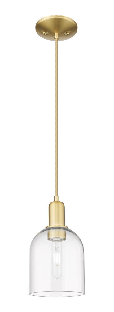 Bella - 1 Light - 6 inch - Satin Gold - Cord hung - Mini Pendant