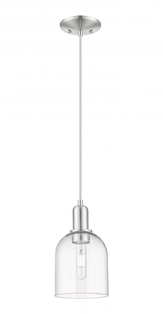 Bella - 1 Light - 6 inch - Brushed Satin Nickel - Cord hung - Mini Pendant