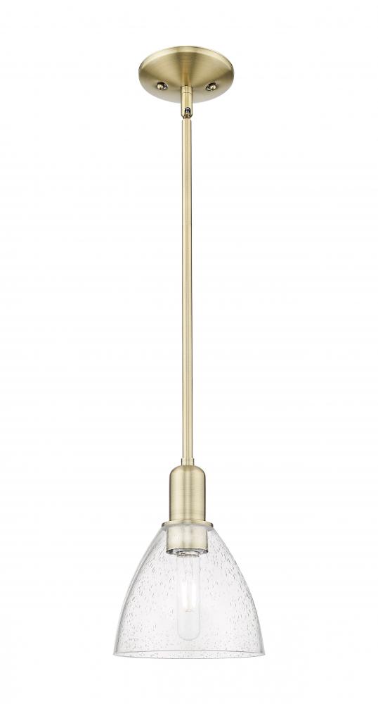 Bristol - 1 Light - 8 inch - Antique Brass - Stem hung - Mini Pendant