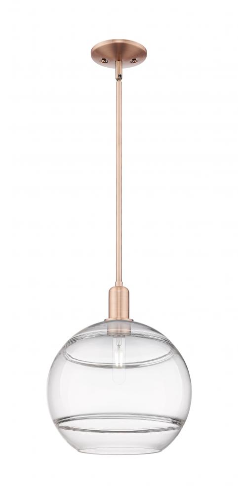 Rochester - 1 Light - 12 inch - Antique Copper - Stem hung - Mini Pendant