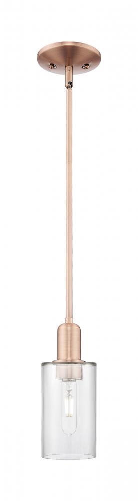 Clymer - 1 Light - 4 inch - Antique Copper - Stem hung - Mini Pendant