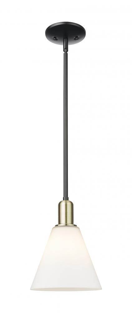 Berkshire Glass - 1 Light - 8 inch - Black Antique Brass - Stem hung - Mini Pendant