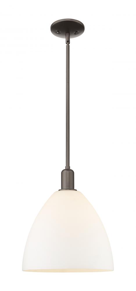 Berkshire Glass - 1 Light - 12 inch - Oil Rubbed Bronze - Stem hung - Mini Pendant