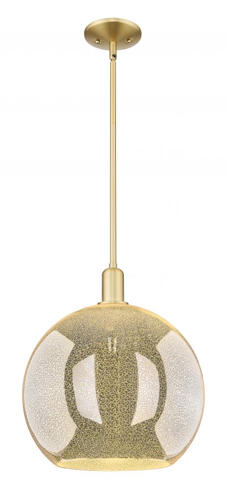 Athens - 1 Light - 14 inch - Satin Gold - Stem hung - Mini Pendant