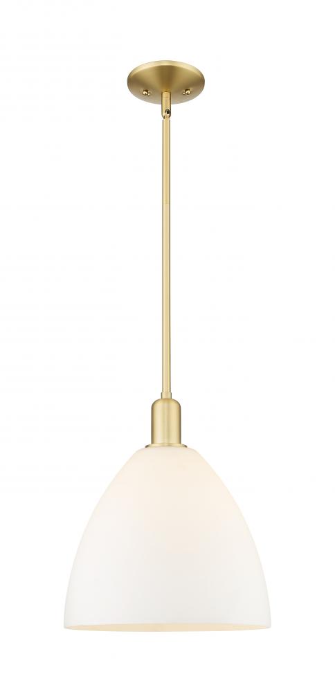 Bristol - 1 Light - 12 inch - Satin Gold - Stem hung - Mini Pendant