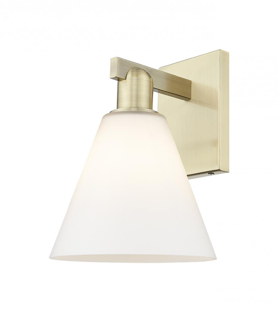 Berkshire Glass - 1 Light - 8 inch - Antique Brass - Sconce