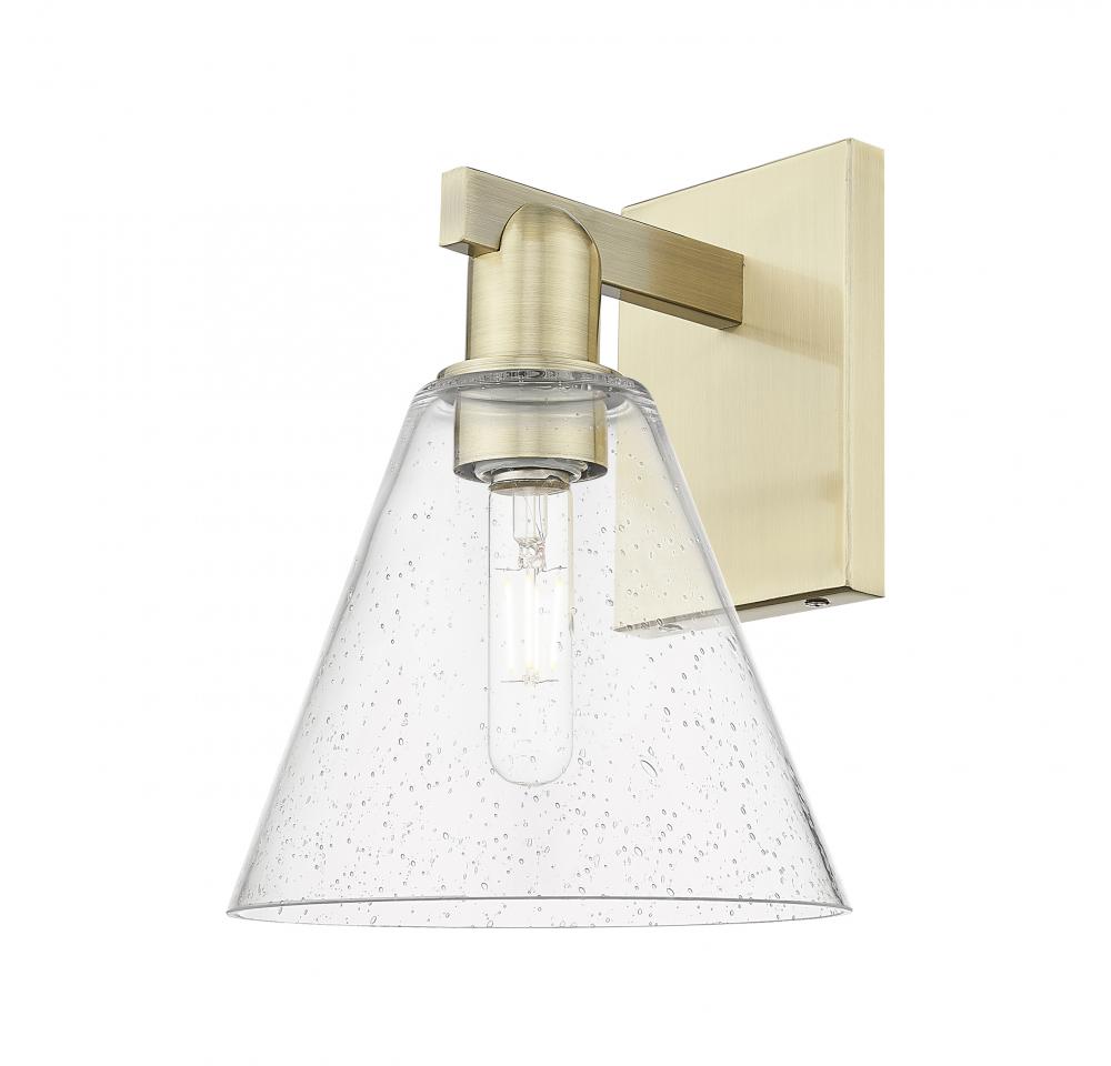 Berkshire Glass - 1 Light - 8 inch - Antique Brass - Sconce