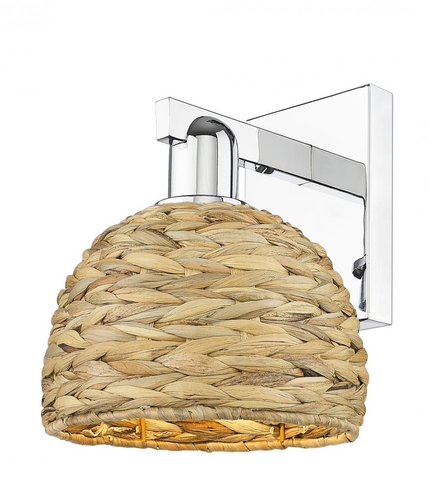 Woven Rattan - 1 Light - 8 inch - Polished Chrome - Sconce