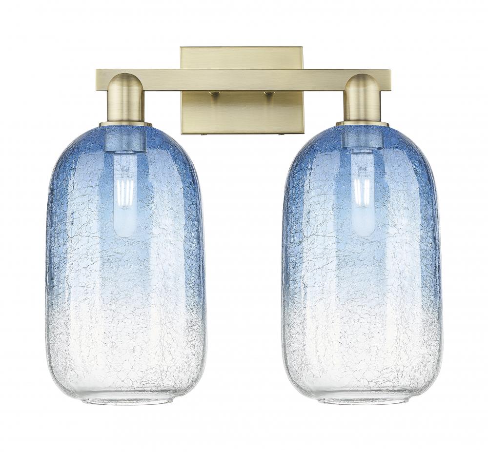 Brookhaven Cloche - 2 Light - 16 inch - Antique Brass - Bath Vanity Light