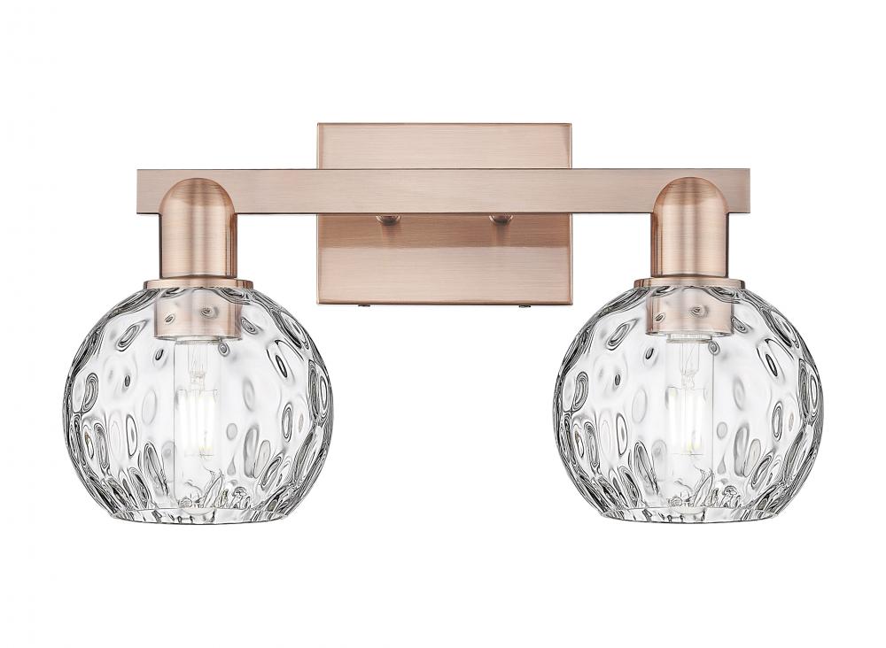 Athens Water Glass - 2 Light - 17 inch - Antique Copper - Bath Vanity Light