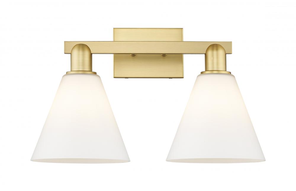 Berkshire Glass - 2 Light - 19 inch - Satin Gold - Bath Vanity Light