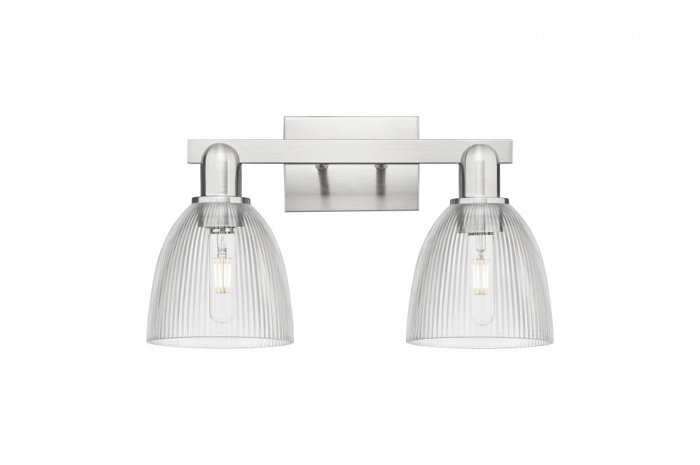 Castile - 2 Light - 17 inch - Brushed Satin Nickel - Bath Vanity Light