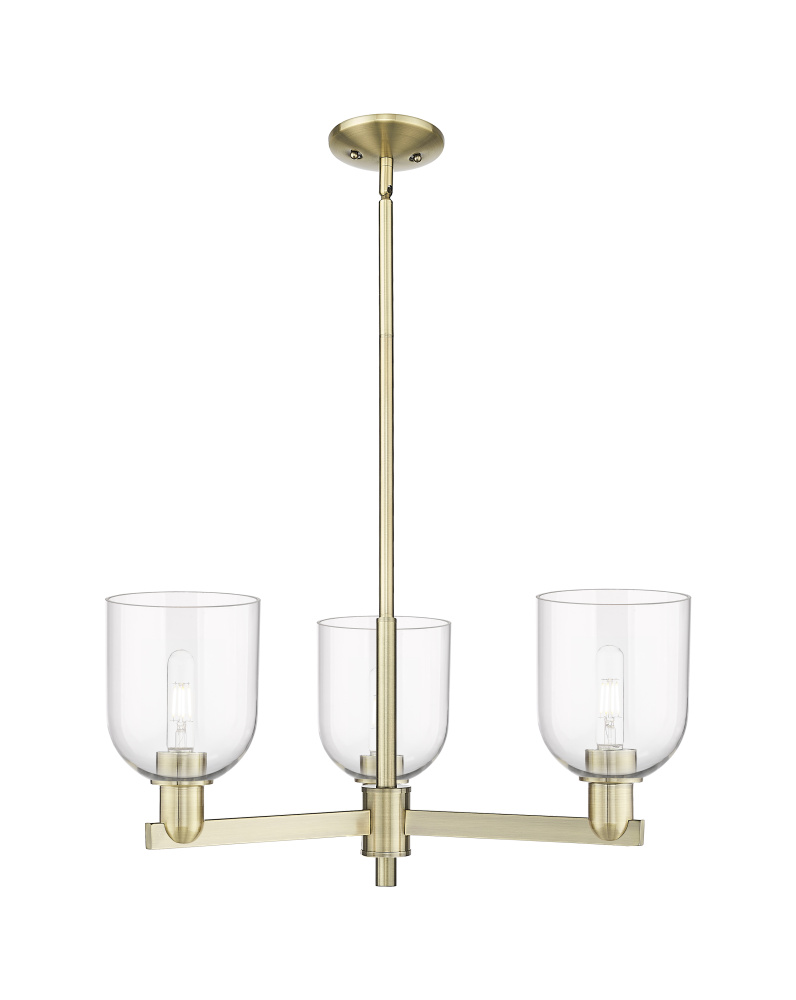 Bella - 3 Light - 27 inch - Antique Brass - Stem hung - Pendant