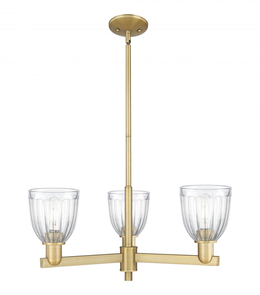Brookfield - 3 Light - 28 inch - Brushed Brass - Stem hung - Pendant