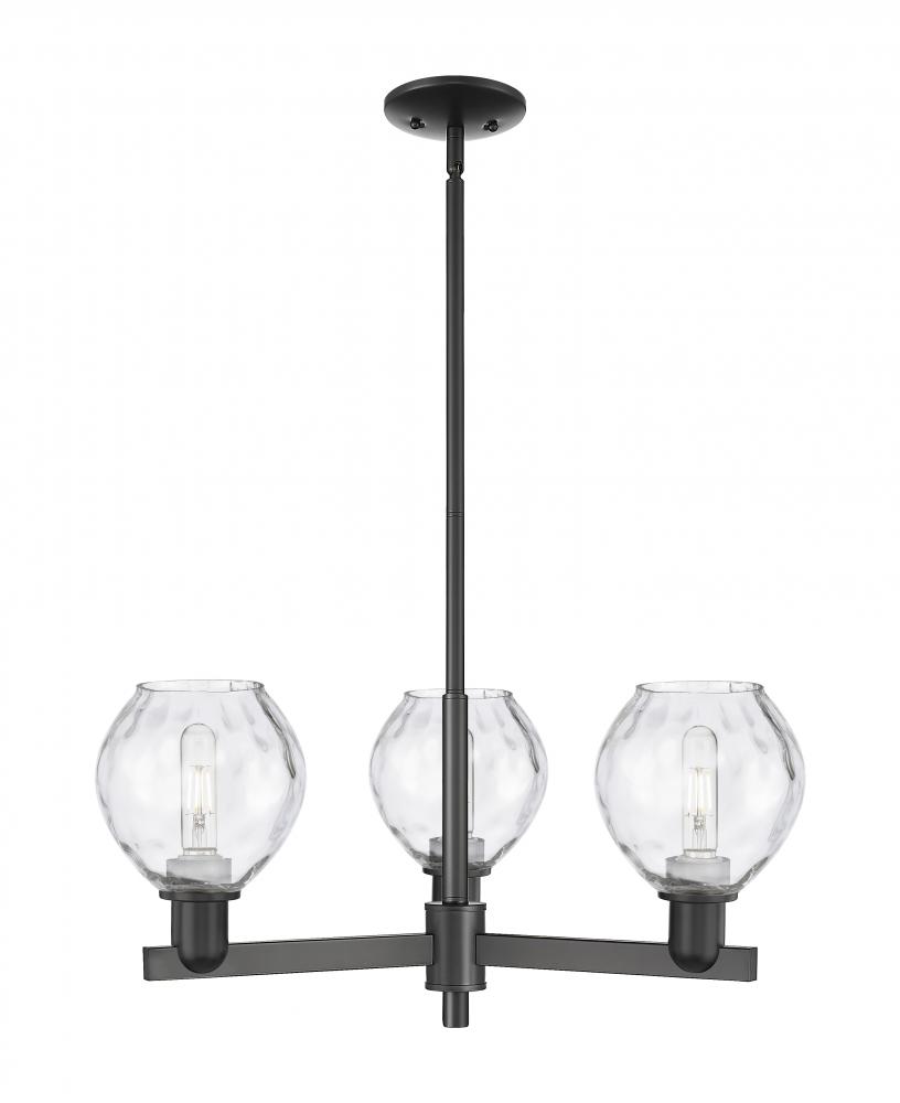 Waverly - 3 Light - 28 inch - Matte Black - Stem hung - Flush Mount