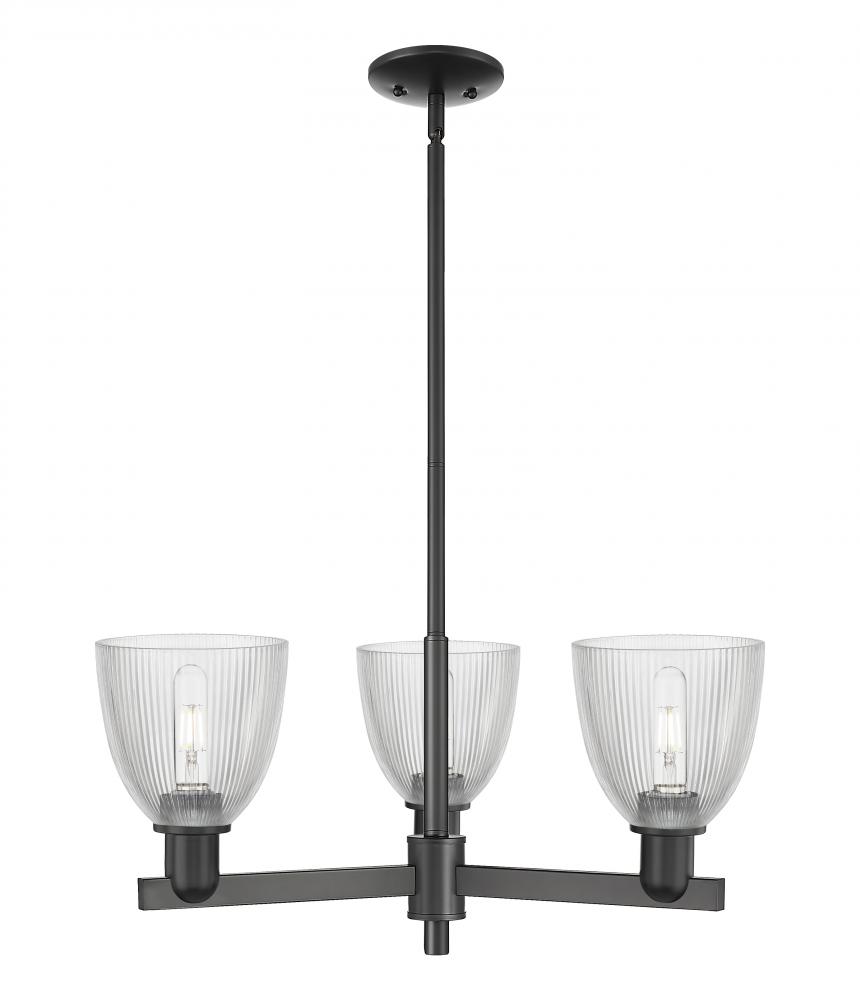 Castile - 3 Light - 28 inch - Matte Black - Stem hung - Pendant