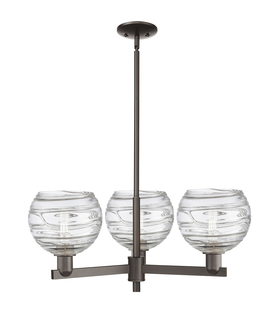 Athens Deco Swirl - 3 Light - 30 inch - Oil Rubbed Bronze - Stem hung - Pendant