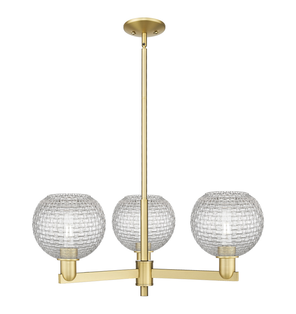 Athens - 3 Light - 30 inch - Satin Gold - Stem hung - Pendant