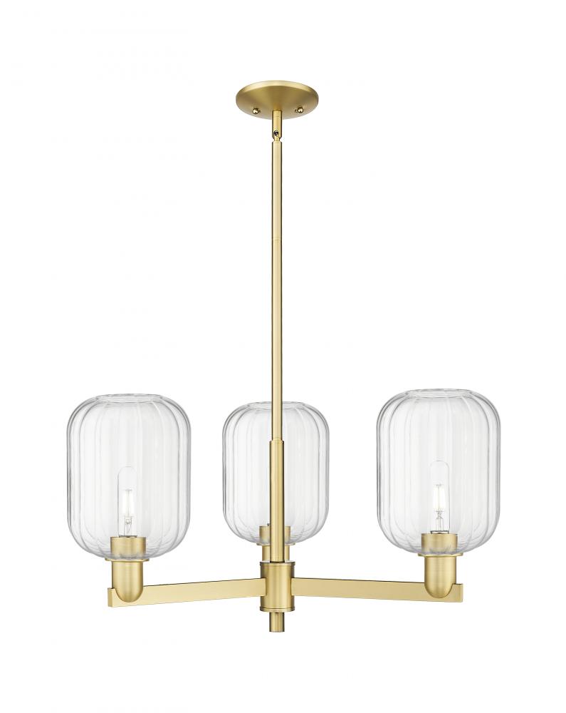 Preston Cylinder - 3 Light - 18 inch - Satin Gold - Pendant