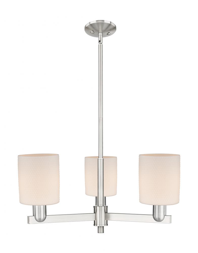 Cobbleskill - 3 Light - 27 inch - Satin Nickel - Stem hung - Pendant