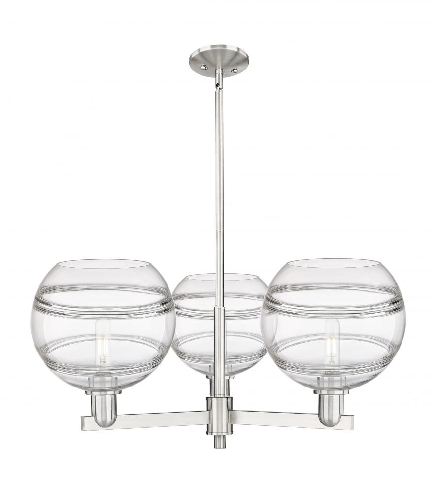 Rochester - 3 Light - 32 inch - Satin Nickel - Stem hung - Pendant
