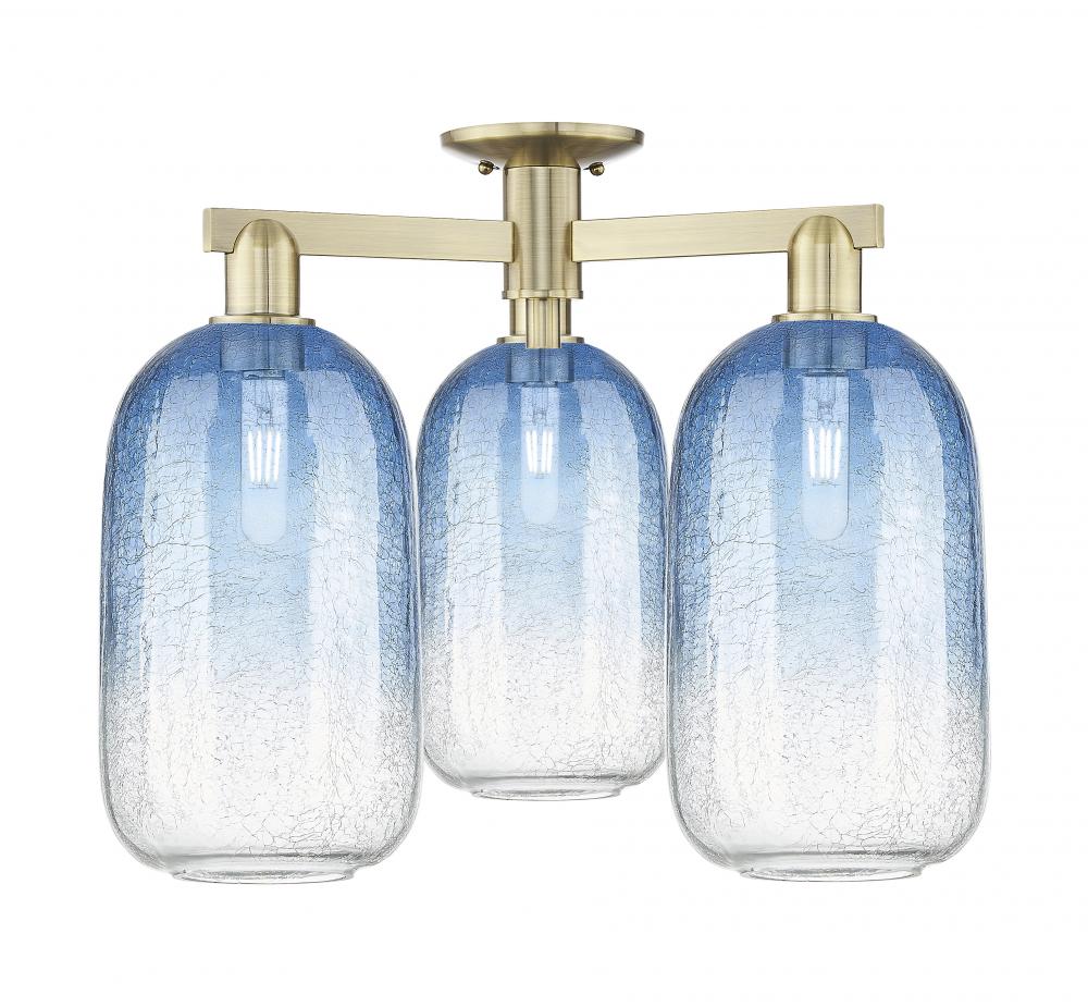 Brookhaven Cloche - 3 Light - 6 inch - Antique Brass - Semi-Flush Mount