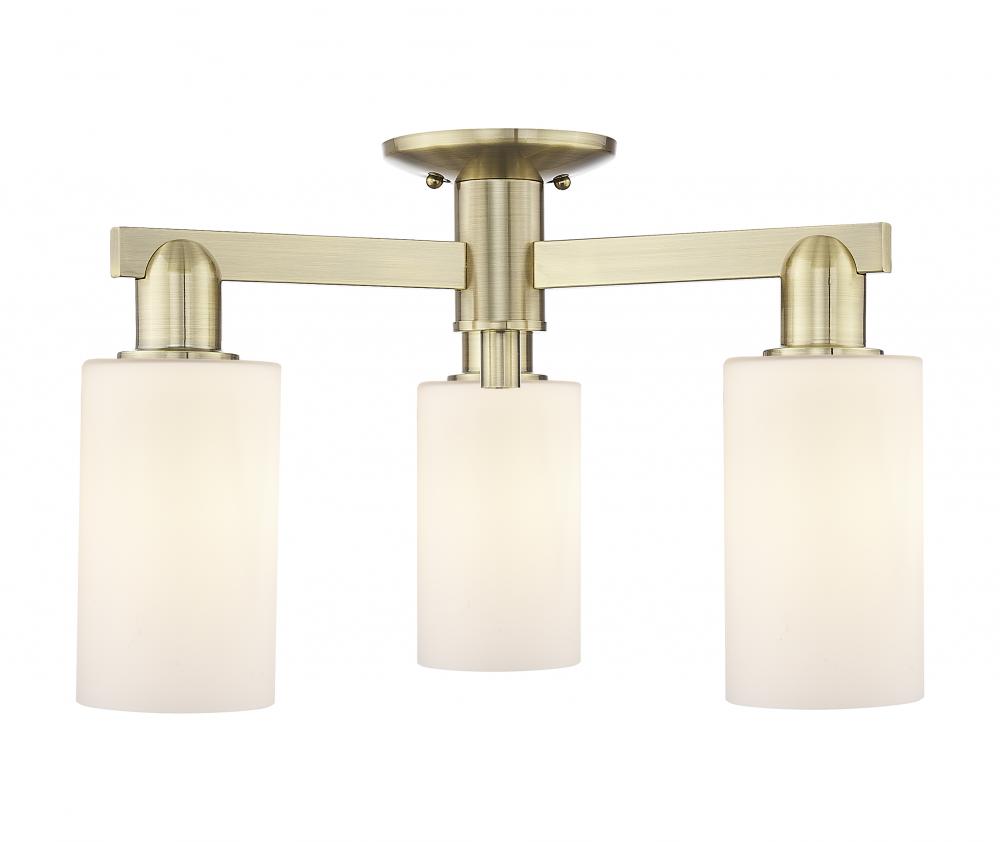 Clymer - 3 Light - 21 inch - Antique Brass - Semi-Flush Mount