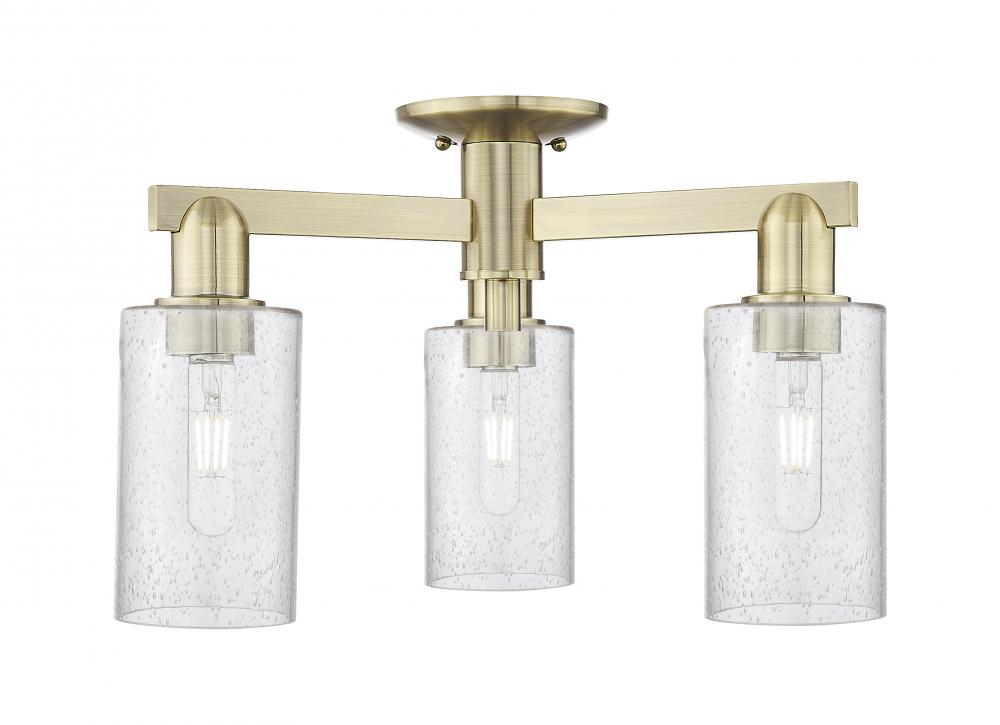 Clymer - 3 Light - 21 inch - Antique Brass - Semi-Flush Mount