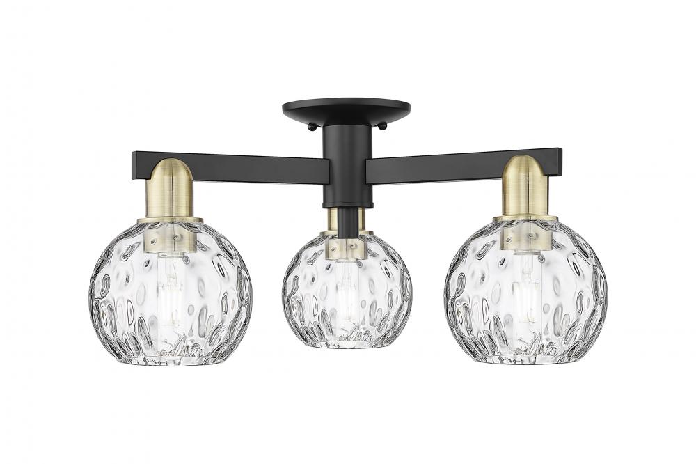 Athens Water Glass - 3 Light - 24 inch - Black Antique Brass - Semi-Flush Mount
