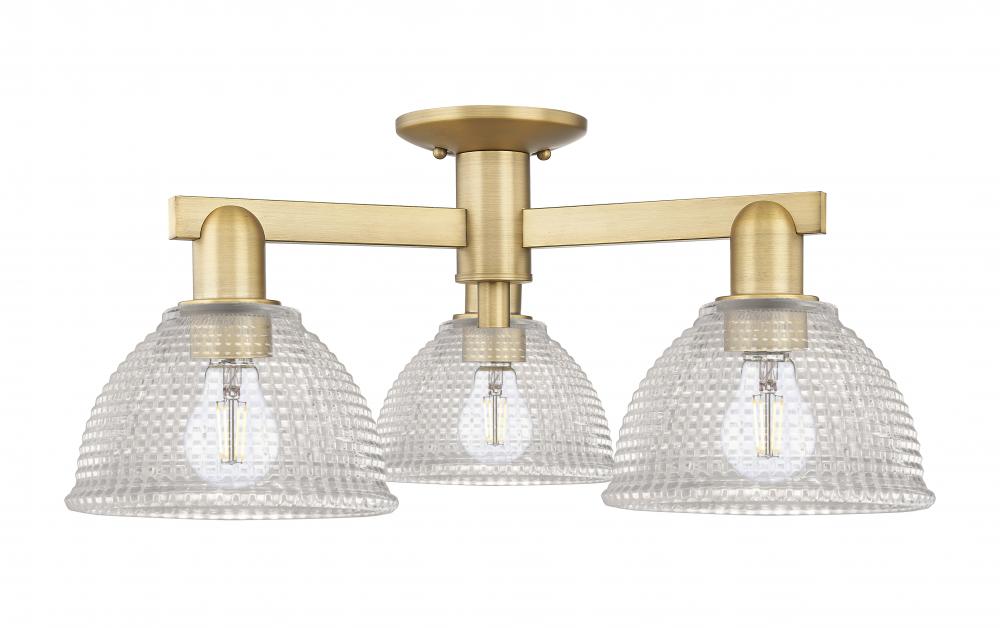 Arietta - 3 Light - 26 inch - Brushed Brass - Semi-Flush Mount