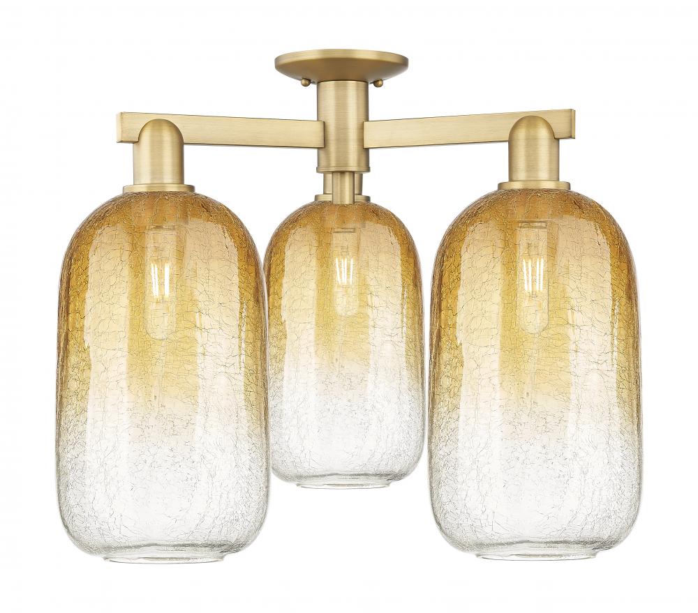 Brookhaven Cloche - 3 Light - 6 inch - Brushed Brass - Semi-Flush Mount