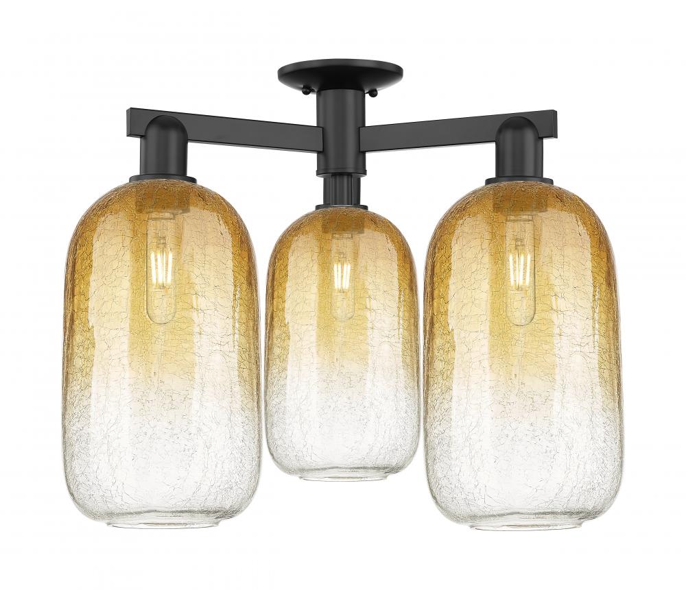 Brookhaven Cloche - 3 Light - 6 inch - Matte Black - Semi-Flush Mount