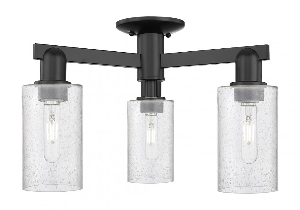 Clymer - 3 Light - 21 inch - Matte Black - Semi-Flush Mount